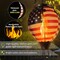 Glass Solar Hot Air Balloon Lantern with Flame Hanging Garden Flickering Light Outdoor Waterproof for Yard Patio Tree 4th of July Decorations